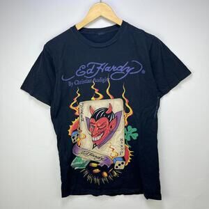 Vintage Ed Hardy Y2K Dracula Joker T Shirt Medium
